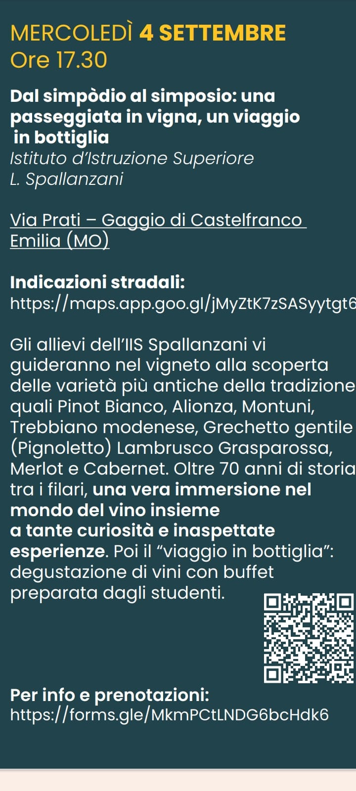 Istituto di Istruzione Superiore Lazzaro Spallanzani | FESTA DELLA VENDEMMIA 2024