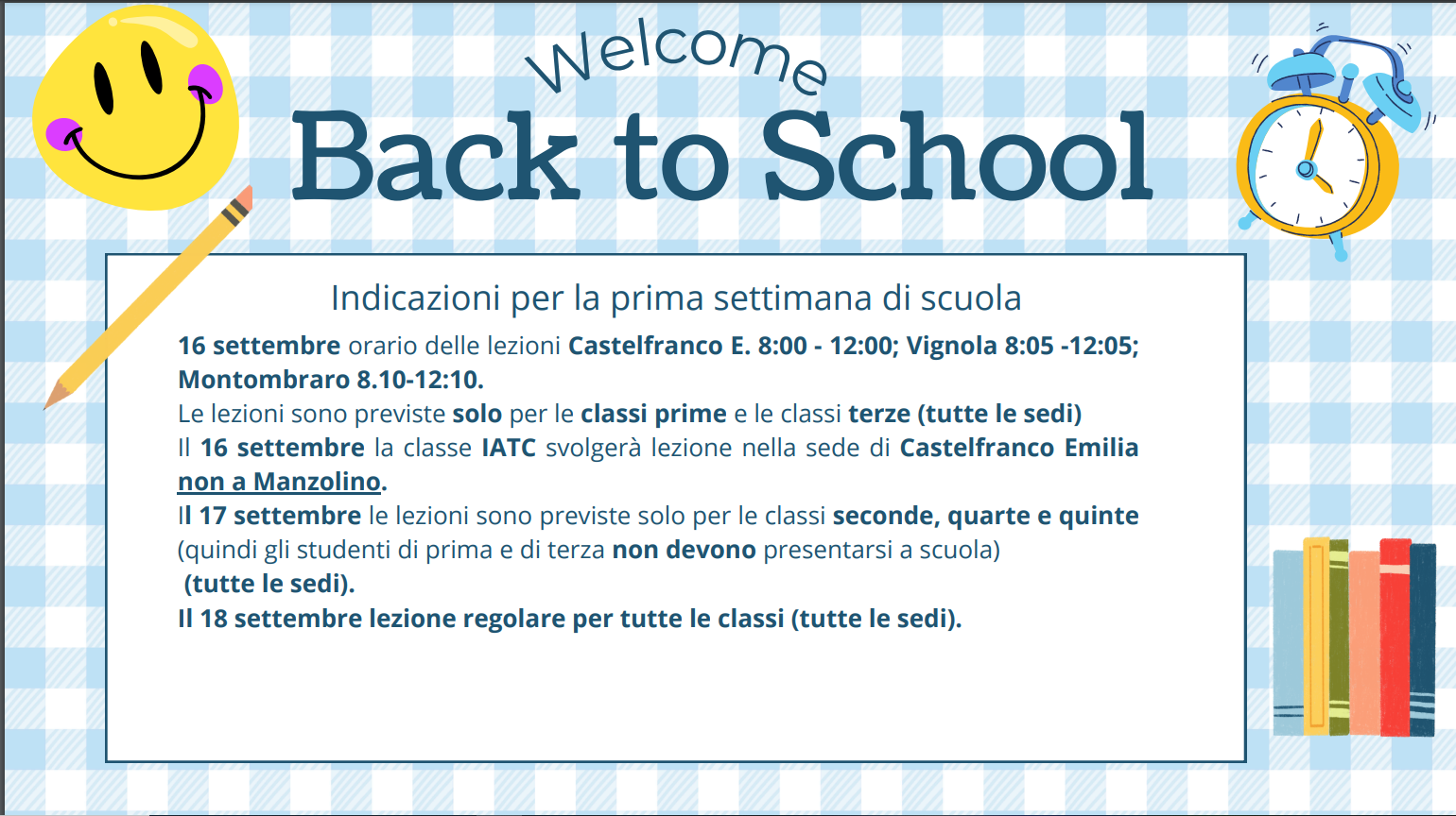 Istituto di Istruzione Superiore Lazzaro Spallanzani | Inizio delle lezioni a.s 2024-2025